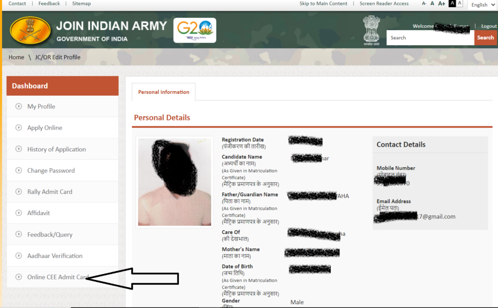 Indian Army Agniveer Admit Card 2026