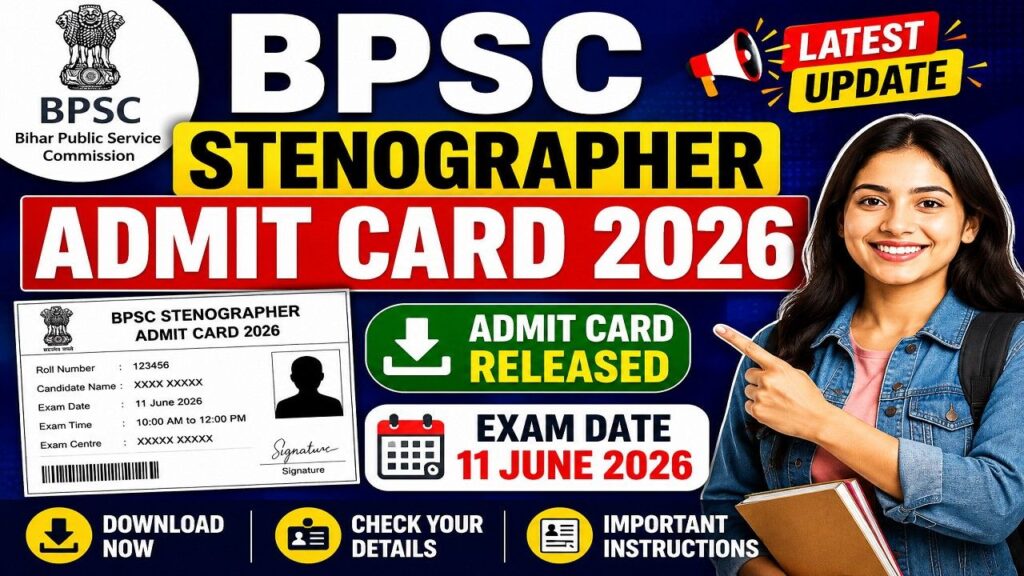 BPSC Stenographer Admit Card 2026
