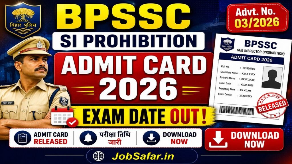 BPSSC SI Prohibition Admit Card 2026