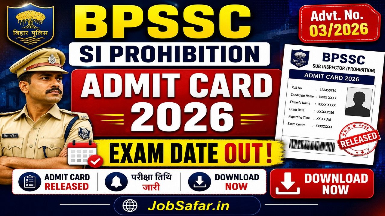 BPSSC SI Prohibition Admit Card 2026