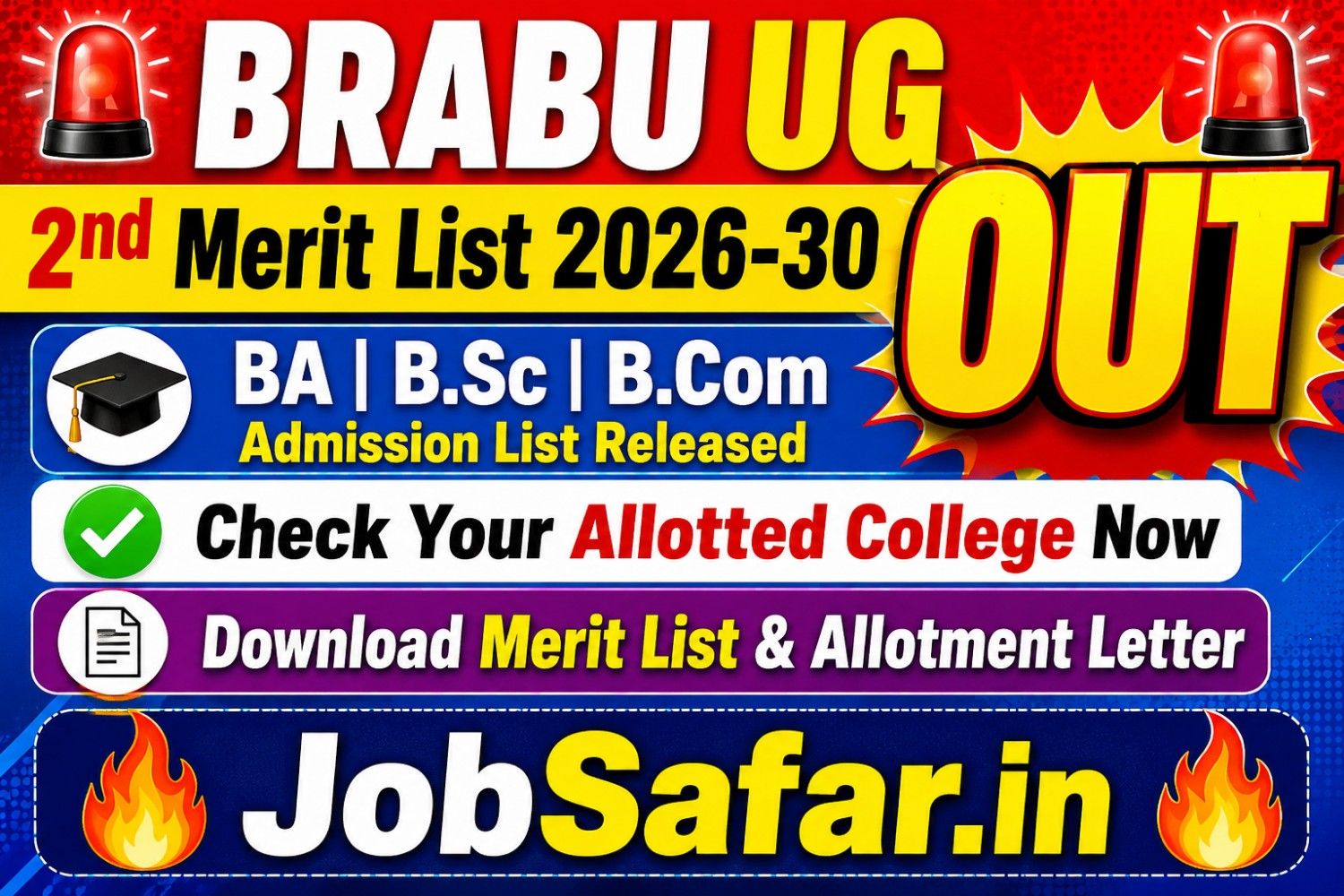 BRABU UG 2nd Merit List 2026-30