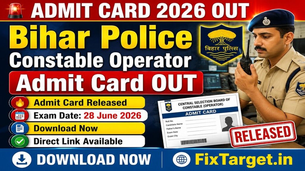 Bihar Police Constable Operator Admit Card 2026
