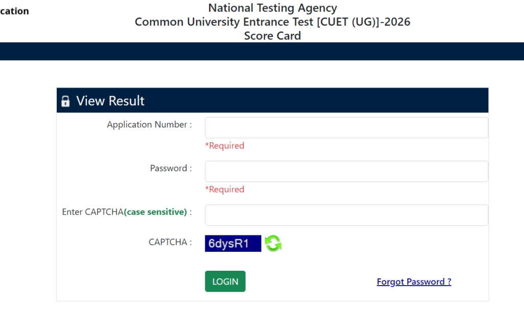CUET UG Result 2026