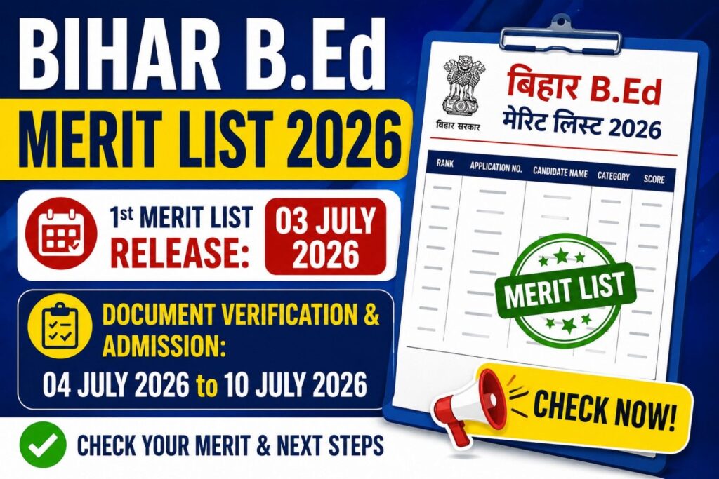 Bihar B.Ed Merit List 2026
