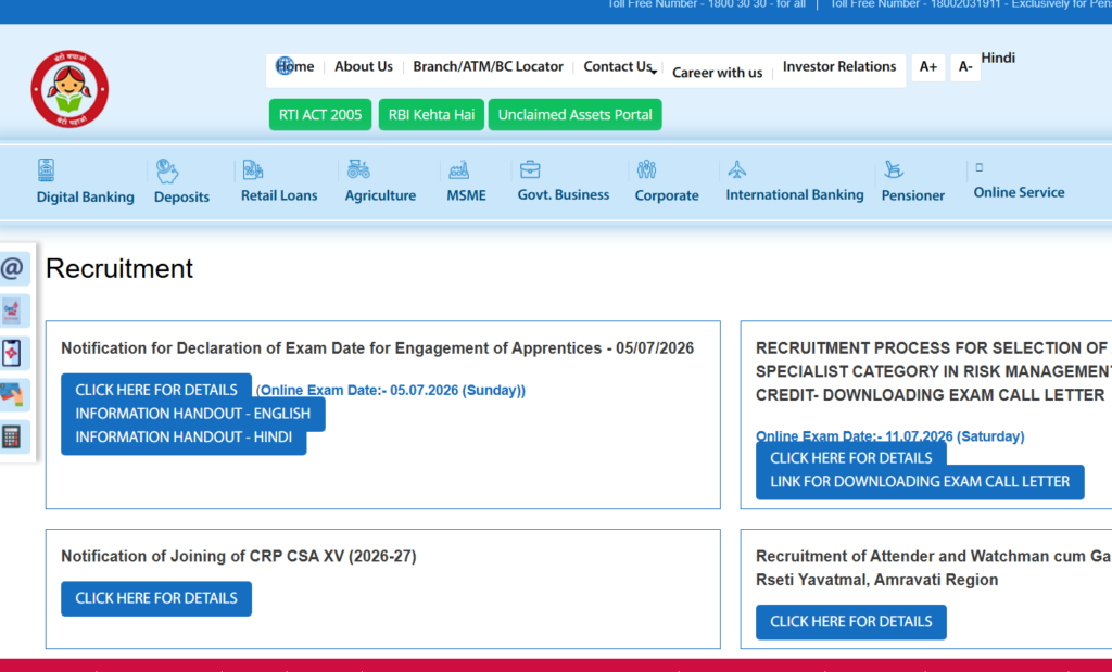 Central Bank of India Apprentice Admit Card 2026