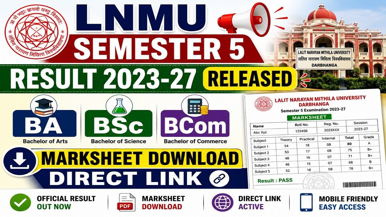 LNMU Semester 5 Result 2023-27