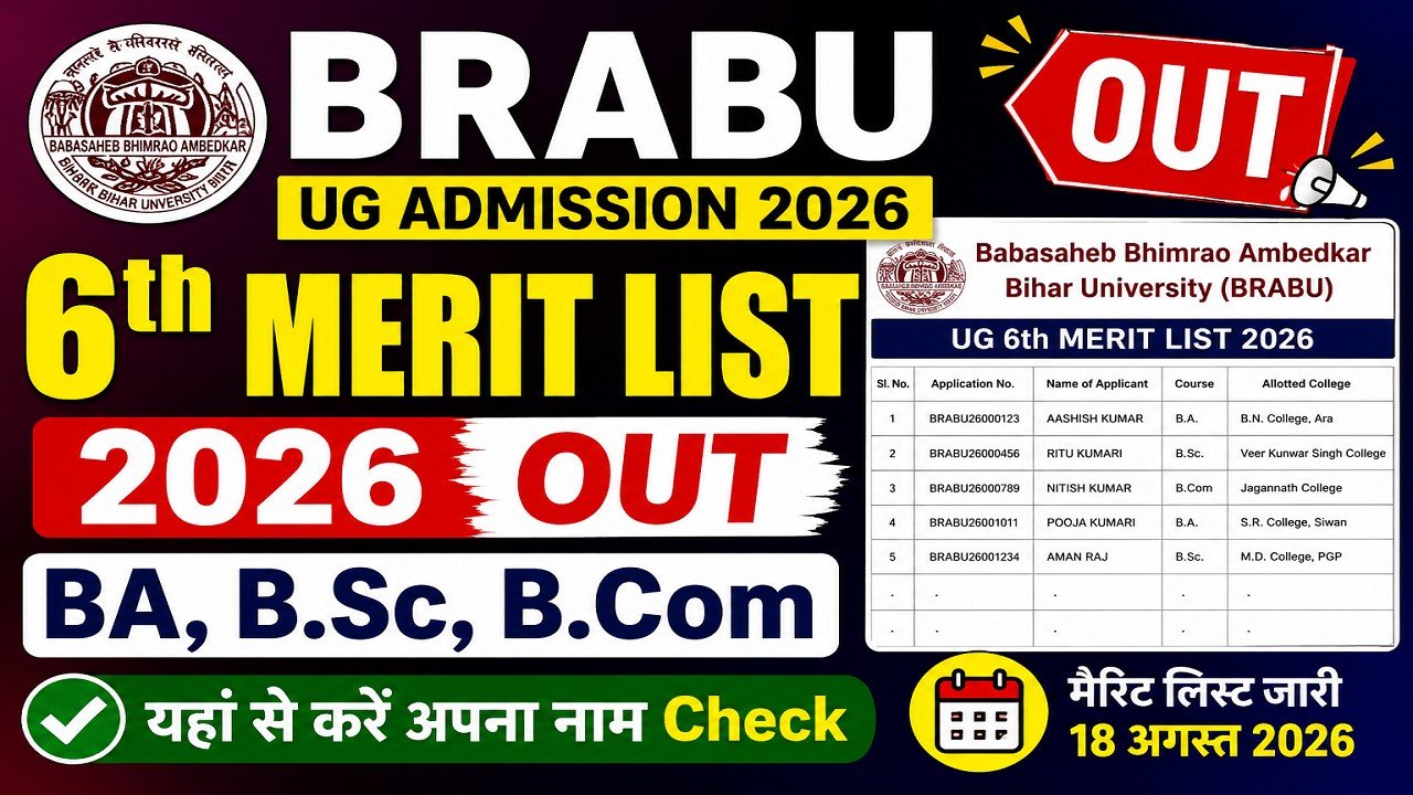 BRABU UG 6th Merit List 2026