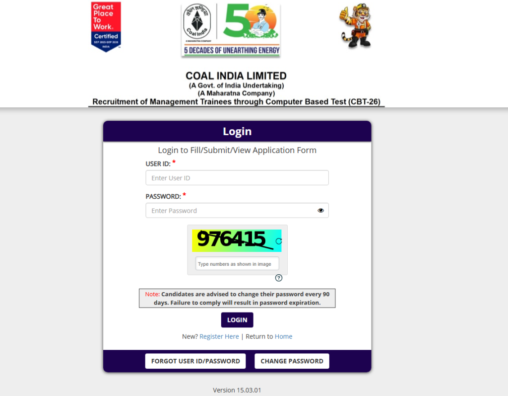 Coal India MT Admit Card 2026