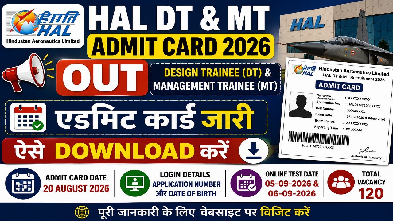 HAL DT and MT Admit Card 2026
