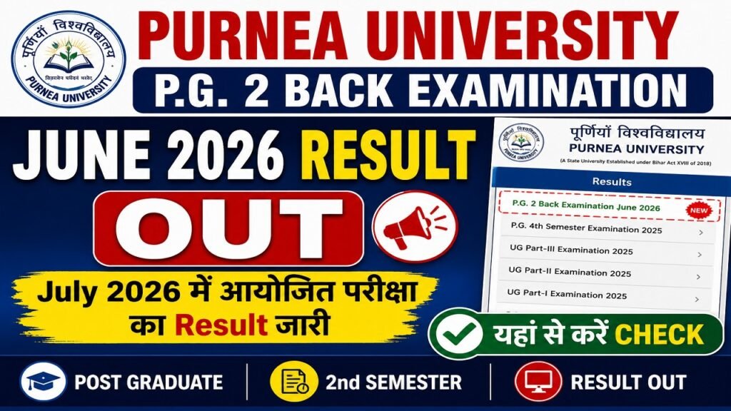 Purnea University PG 2 Back Result 2026