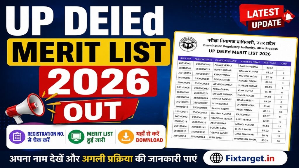 UP DElEd Merit List 2026