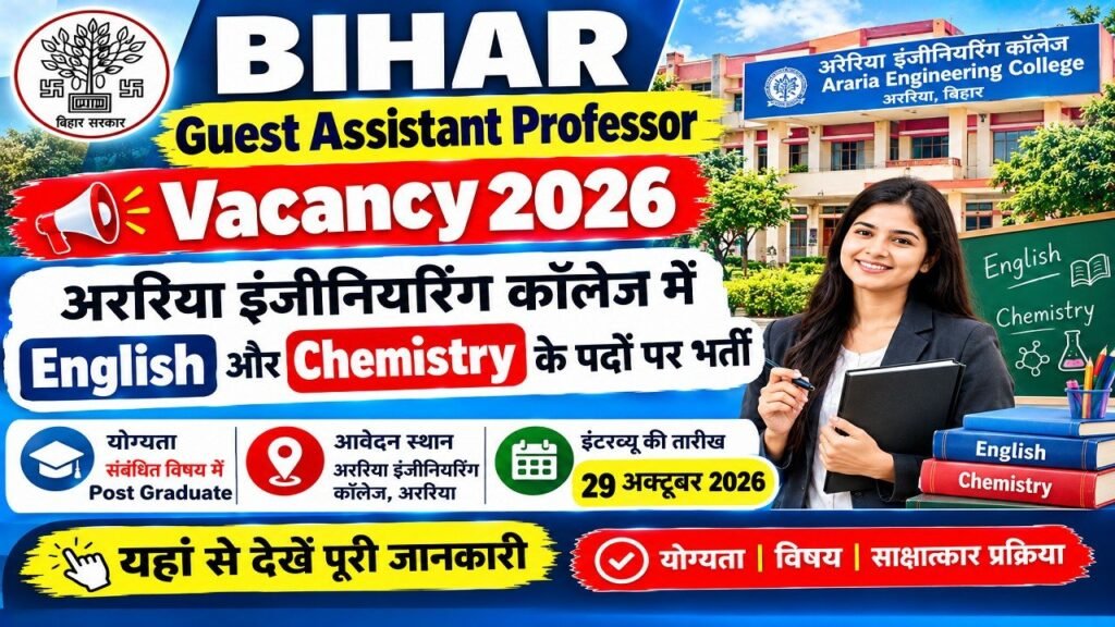 Bihar Guest Assistant Professor Vacancy 2026