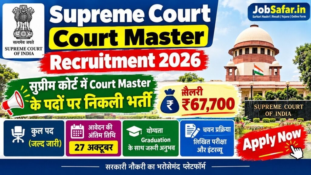 Supreme Court Court Master Recruitment 2026